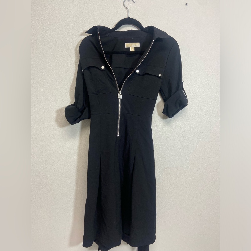 Micheal Kors, black, zip up dress